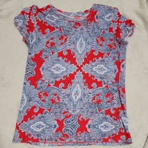 Red and Blue Paisley Tee